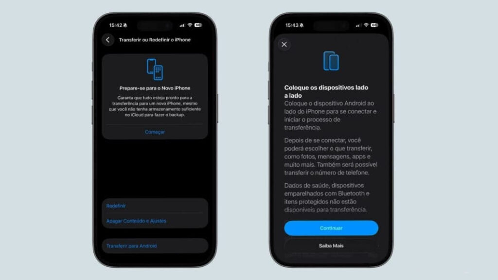 Opção de transferir para o Android já está disponível