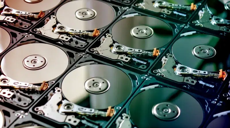 HDDs em close na mesa de trabalho - Pexels/Sergei Starostin