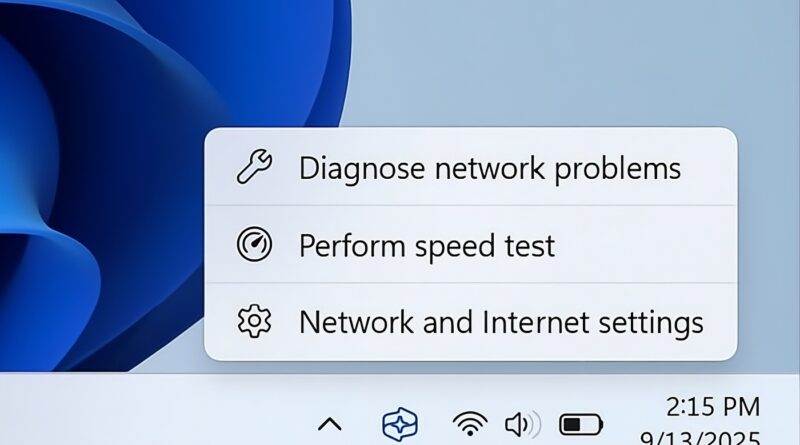 Botão que testa velocidade da internet no Windows 11