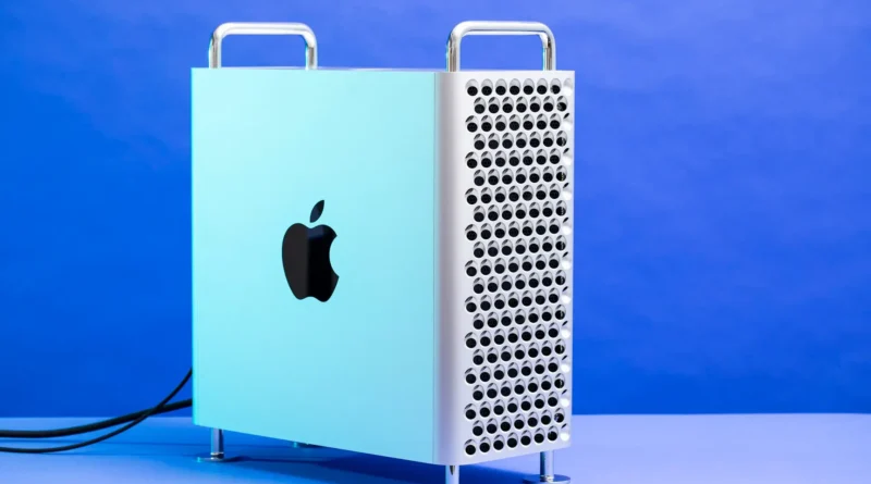 Apple Pro Display XDR ao lado de um Mac Pro