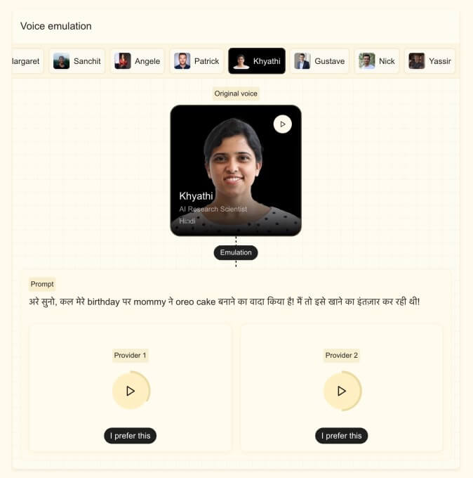 Interface do Mistral Voxtral TTS exibindo opções de customização de voz e idiomas.