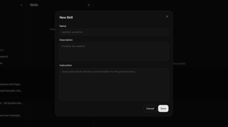 Interface de Skills do Grok revelada em 2026 com opções de criação de habilidades personalizadas
