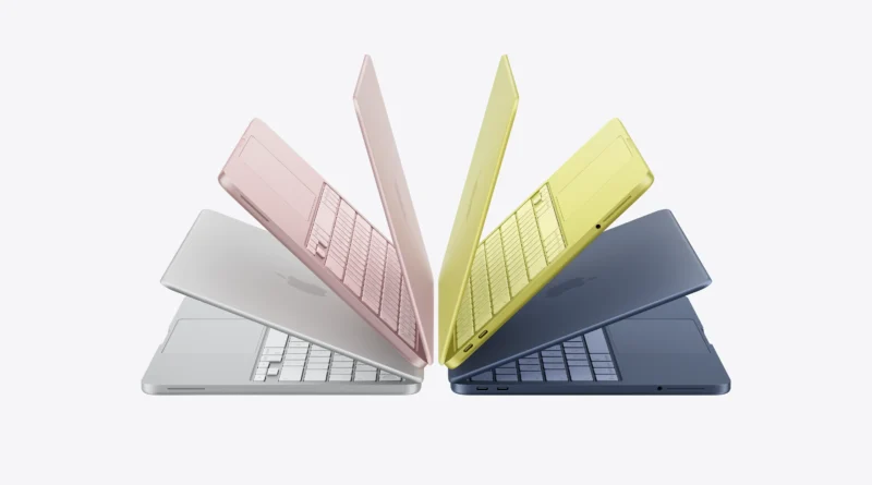 MacBook Neo colorido em quatro versões de cores