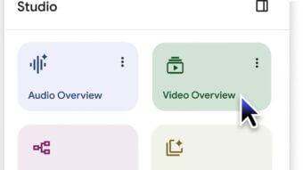 Demonstração do NotebookLM gerando material visual