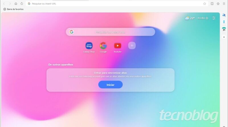 Samsung Browser sincronizado com Galaxy