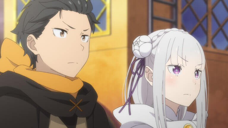 Prévia do episódio 2 de Re:ZERO Temporada 4 com Subaru e Emilia