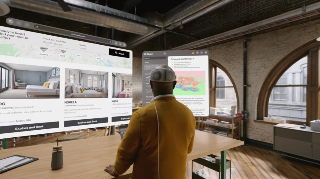 Interface de uso do Vision Pro