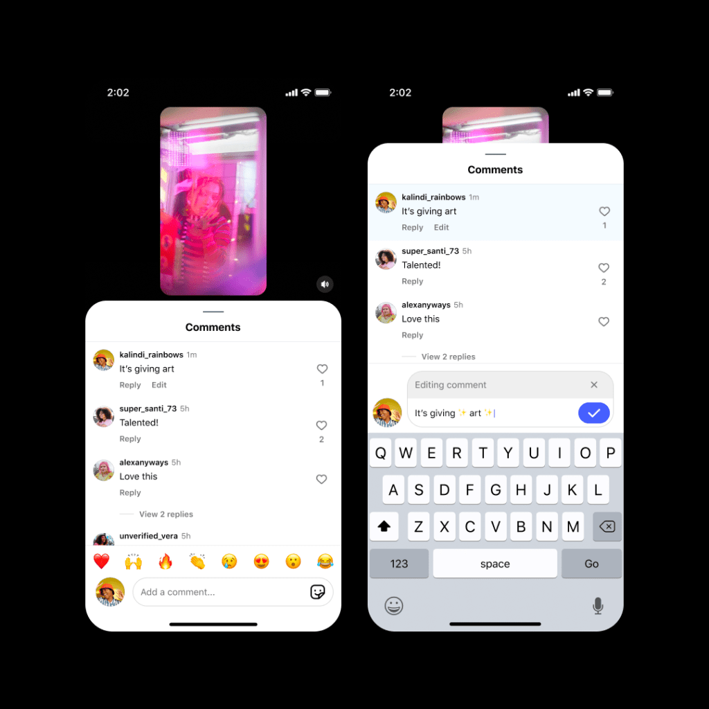 Instagram permite editar comentários: conheça o novo recurso 3 Tela de exemplo do Instagram mostrando opção de editar comentários