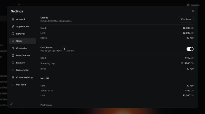 Interface do Grok Build - nova ferramenta de codificação da xAI com sistema de créditos