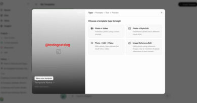Interface do Grok com Imagine Templates em exibição