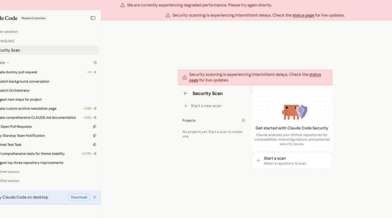 Claude Security escaneando código-fonte em interface da Anthropic