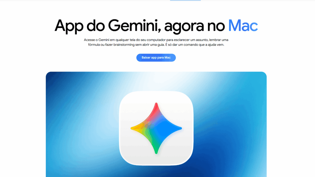 Tela de apresentação do aplicativo Gemini para macOS