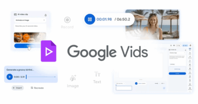 Divulgação do Google Vids, ferramenta de inteligência artificial para criação de vídeos profissionais.
