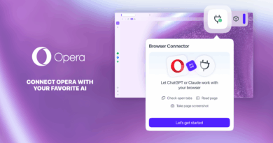 Interface do Browser Connector do Opera One com ChatGPT e Claude integrados