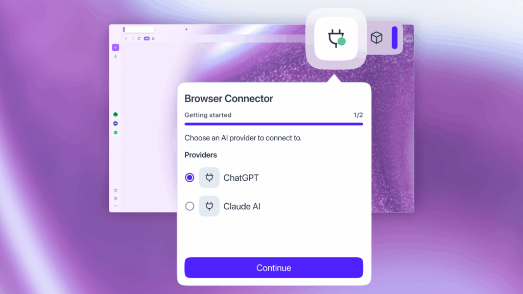 Configurações de IA Services no navegador Opera GX