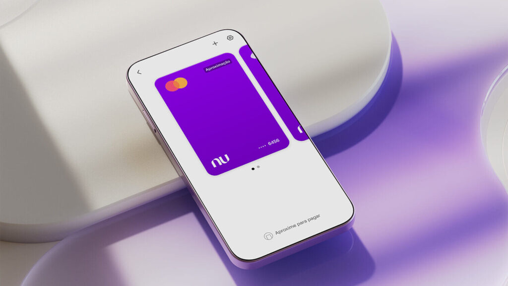 Aplicativo Nubank aberto mostrando opção de pagamento por aproximação