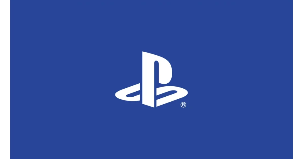 Imagem de um PlayStation 5 branco com controle DualSense sobre fundo azul