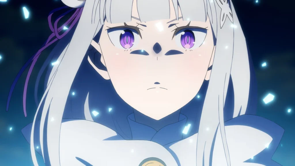 Re:ZERO 4ª Temporada: Dubladores Brasileiros Revelados 2 Re:ZERO 4ª Temporada -Starting Life in Another World- anime trailer screencap featuring Emilia