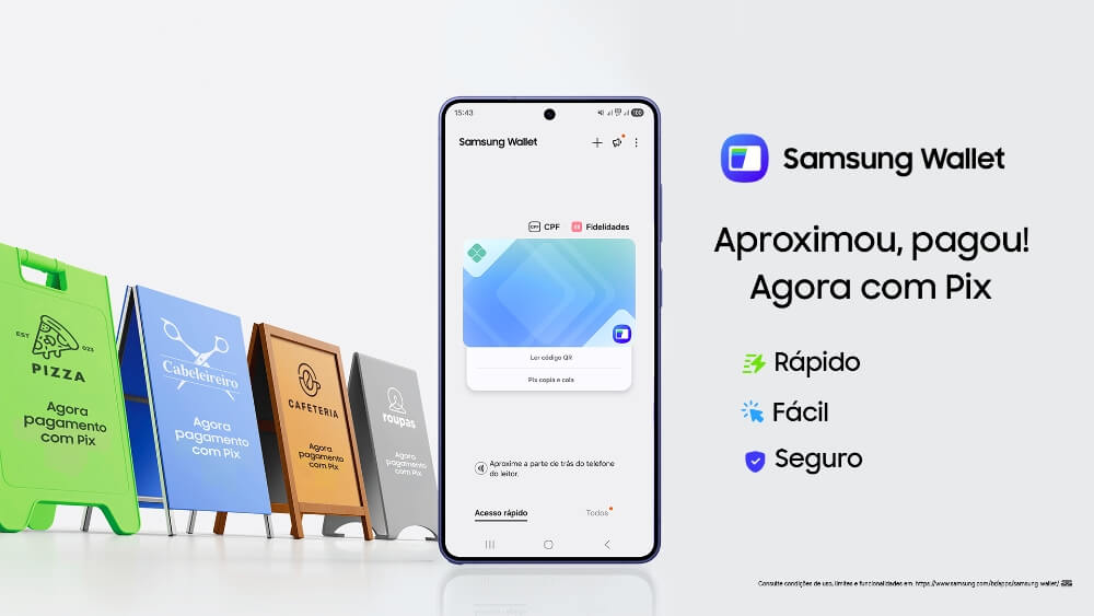 Samsung Wallet agora funciona com Pix