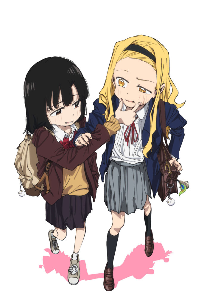Visual promocional de Takopi's Original Sin com personagens principais Shizuka e Marina