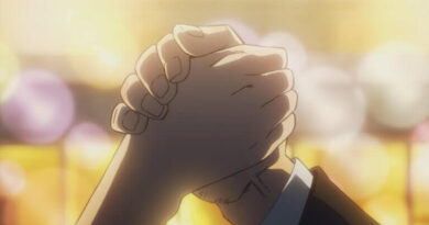 Cena do episódio final de My Hero Academia: More com Deku e Ochaco após o timeskip
