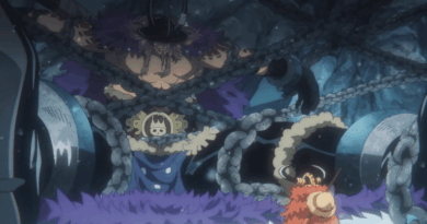 Luffy e Loki se encontram em Elbaf no episódio 1161 de One Piece