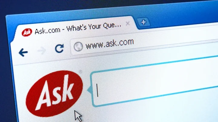 Página inicial do Ask.com em 2026