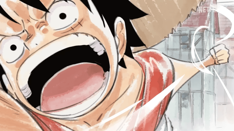 Imagem oficial do remake de One Piece pelo WIT Studio com arte conceitual de Luffy e o barco Going Merry.