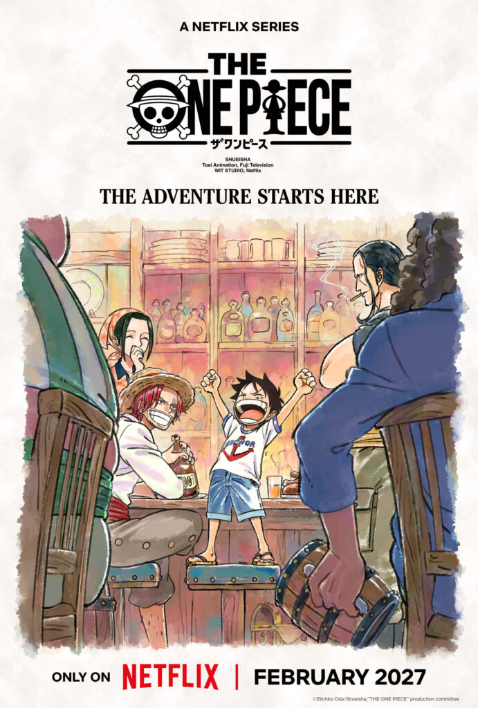Arte conceitual do One Piece remake mostrando o East Blue e o navio Going Merry em novo estilo visual.