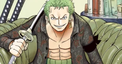 Roronoa Zoro em arte de ONE PIECE novel ZORO