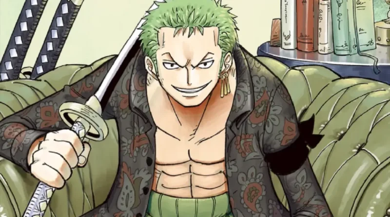 Roronoa Zoro em arte de ONE PIECE novel ZORO