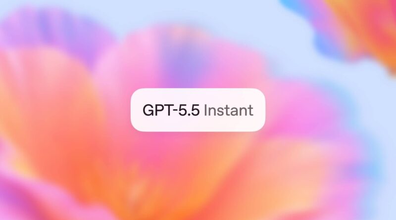 Imagem promocional do GPT-5.5 Instant pela OpenAI, destacando eficiência e clareza nas respostas do ChatGPT.