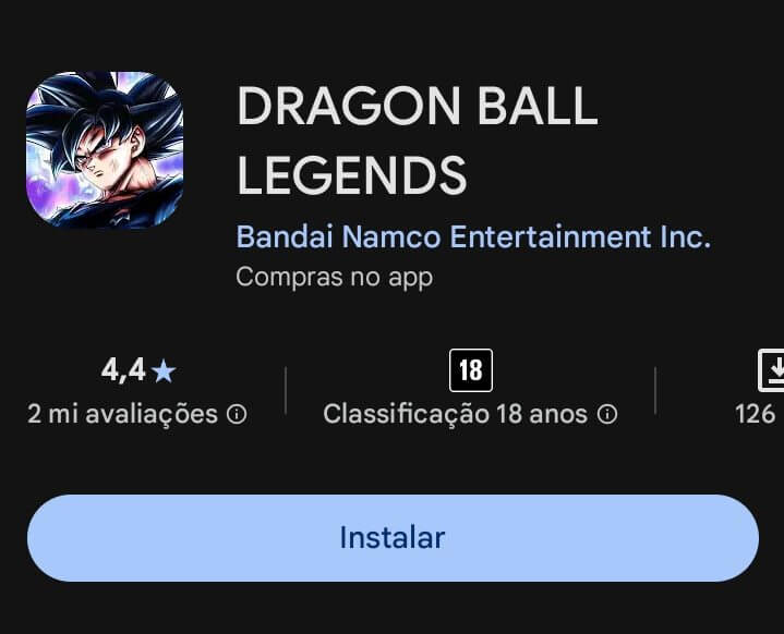 Captura de tela de Dragon Ball Legends exibindo interface de combate