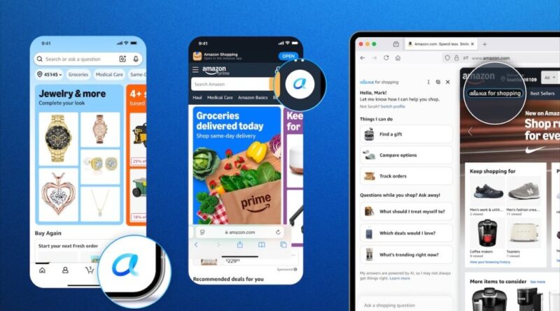 Amazon lança 'Alexa para Compras' com IA e voz integrada 2 Interface do Alexa para Compras no desktop, powered by Amazon Alexa+