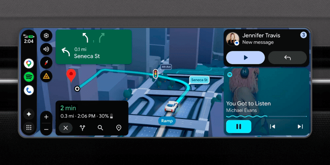 Nova interface Android Auto com IA