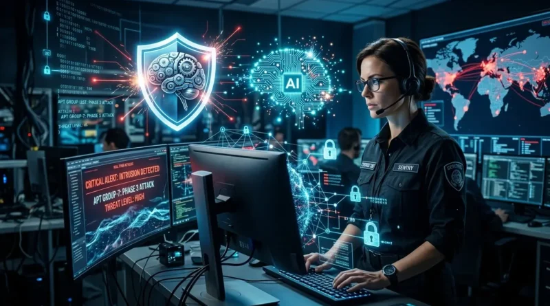 Cadeado digital representando cibersegurança em ambiente de IA