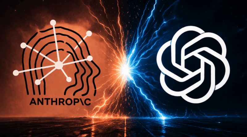 Logotipos da Anthropic e da OpenAI representando nova parceria de IA corporativa