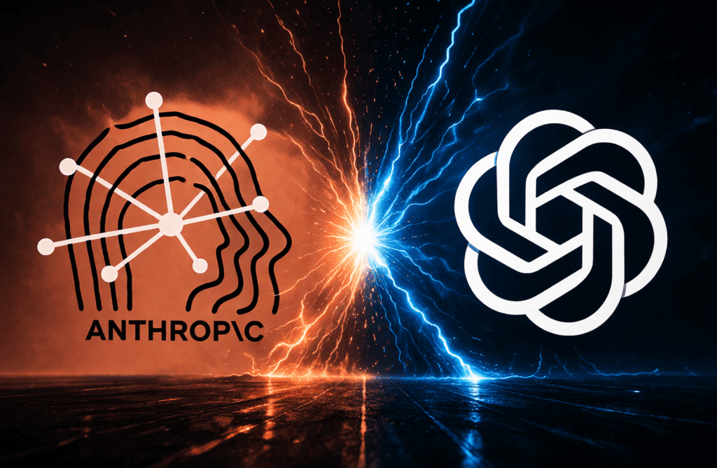 Anthropic e OpenAI lançam joint ventures bilionárias em IA corporativa 1 Logotipos da Anthropic e da OpenAI representando nova parceria de IA corporativa