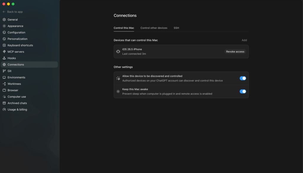Interface Codex com SSH remoto e hooks para automação de código