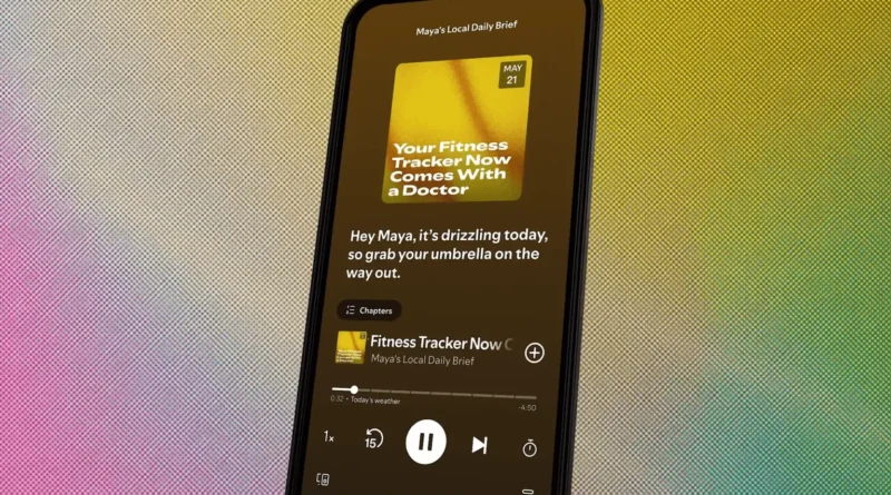 Interface do recurso Personal Podcasts no Spotify com IA