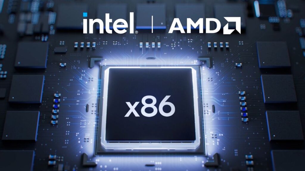 Imagem de chip da Intel representando a tecnologia FRED em destaque.