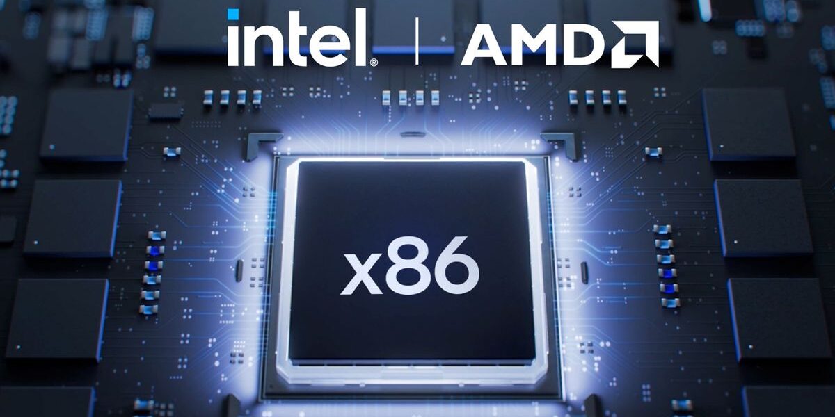 Imagem de chip da Intel representando a tecnologia FRED em destaque.