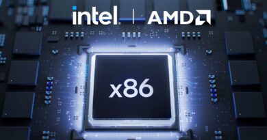 Imagem de chip da Intel representando a tecnologia FRED em destaque.