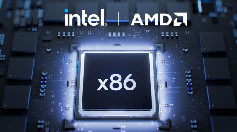 Imagem de chip da Intel representando a tecnologia FRED em destaque.