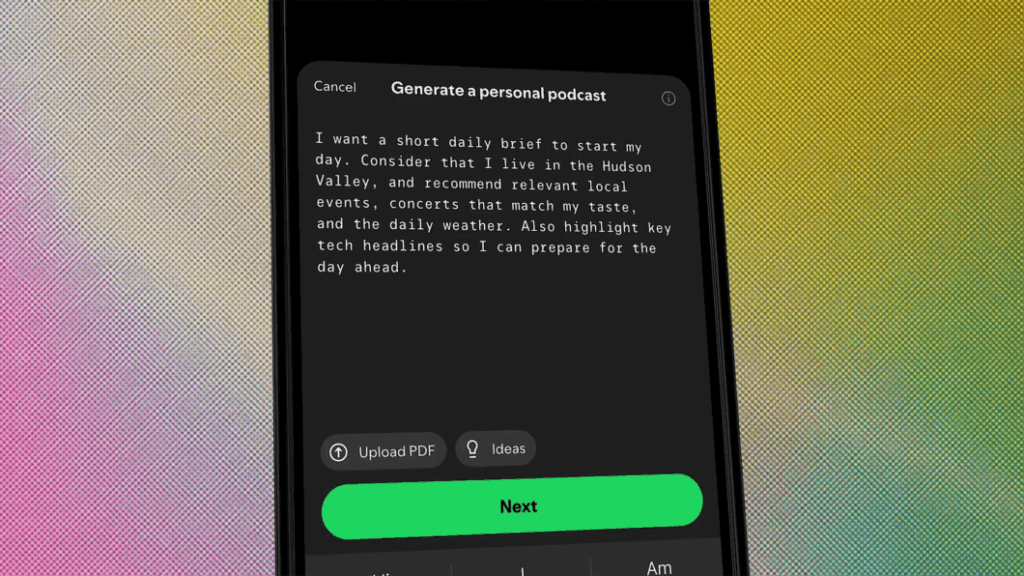 Tela de criação dos Personal Podcasts pelo usuário no Spotify