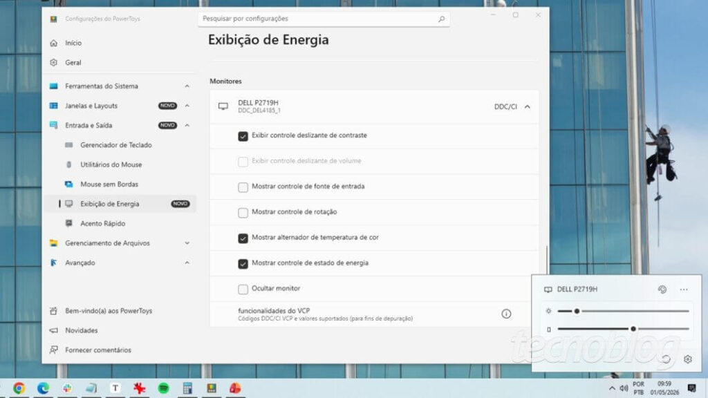 Power Display exibido no Windows 11