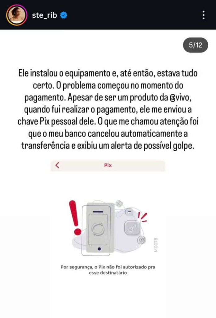 Técnico tentou aplicar golpe com pagamento via Pix pessoal