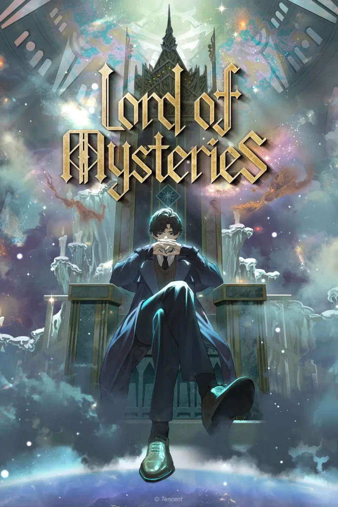 Visual oficial de Lord of Mysteries com fantasia vitoriana e horror ocultista