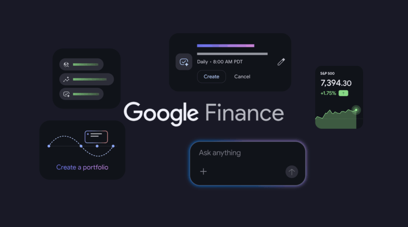 Google Finance com aplicativo Android, portfólio de investimentos e recursos de inteligência artificial