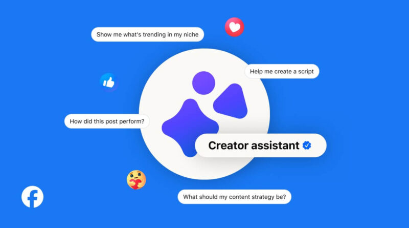 Interface do novo assistente de criadores com IA do Facebook com dados de desempenho e recomendações personalizadas